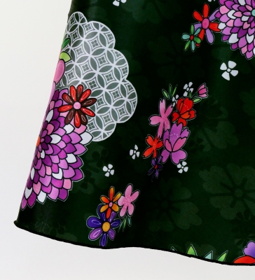 Japan Fabric One Shoulder Frill Sleeve Long Dress / Black / JW004bk