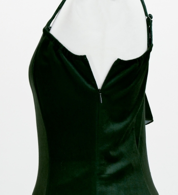 Japan Fabric One Shoulder Frill Sleeve Long Dress / Black / JW004bk