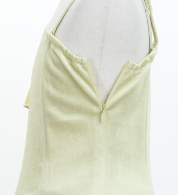 Kids Japan Fabric One Shoulder Frill Sleeve Long Dress / Beige / JWp004be