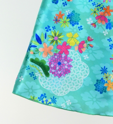 Kids Japan Fabric One Shoulder Frill Sleeve Long Dress / Light Blue / JWp004lbl