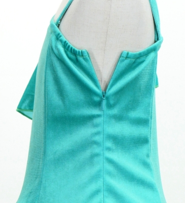 Kids Japan Fabric One Shoulder Frill Sleeve Long Dress / Light Blue / JWp004lbl