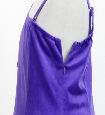 Kids Japan Fabric One Shoulder Frill Sleeve Long Dress / Purple / JWp004pu