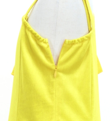 Kids Japan Fabric One Shoulder Frill Sleeve Long Dress / Yellow / JWp004ye
