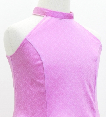 Kids Japan Fabric American Armhole Long Dress with Chrysanthemum Print / Pink / JWp006pi