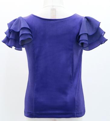 Kids Flamenco 3 frilled Sleeve Blouse  / Royal Blue / Jp181rbl