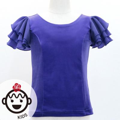 Kids Flamenco 3 frilled Sleeve Blouse  / Royal Blue / Jp181rbl
