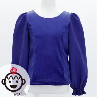 Kids Flamenco Long Sleeve Blouse  / Royal Blue / Jp182rbl