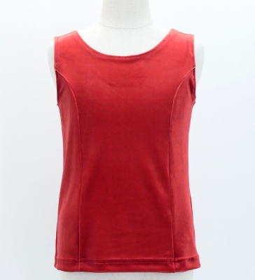 Kids Flamenco Sleeveless Blouse with Velvet / Dark Red2 / Jp183drd2-flamenco