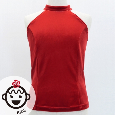Kids Flamenco American Armhole Blouse with Velvet / Dark Red2 / Jp82drd2-flamenco