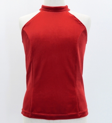Kids Flamenco American Armhole Blouse with Velvet / Dark Red2 / Jp82drd2-flamenco