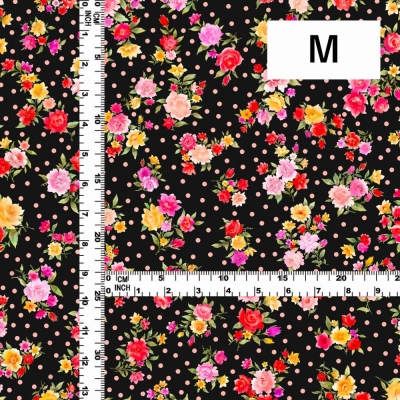 Flamenco Fabric / Rose&Carnation / JKF-079-BK