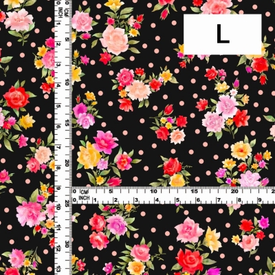Flamenco Fabric / Rose&Carnation / JKF-079-BK