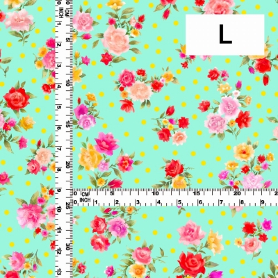 Flamenco Fabric / Rose&Carnation / JKF-079-LGR