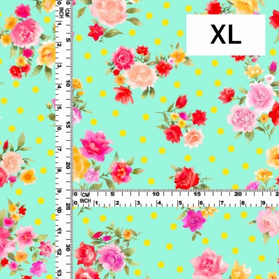 Flamenco Fabric / Rose&Carnation / JKF-079-LGR