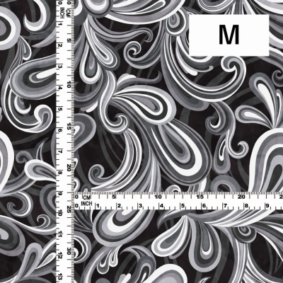 Flamenco Fabric / Paisley / JKF-105-BKGY