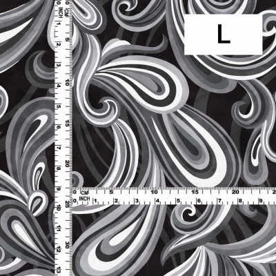 Flamenco Fabric / Paisley / JKF-105-BKGY