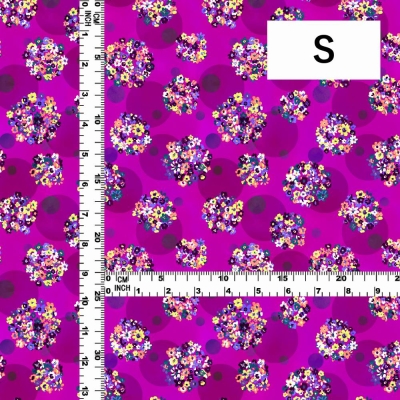 Flamenco Fabric / Floral & Dots / JKF-185-RDPU