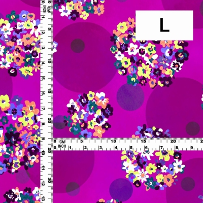 Flamenco Fabric / Floral & Dots / JKF-185-RDPU