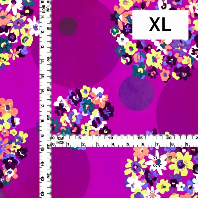 Flamenco Fabric / Floral & Dots / JKF-185-RDPU