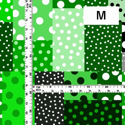Flamenco Fabric / Dots & Patchwork Style / JKF-195-GR