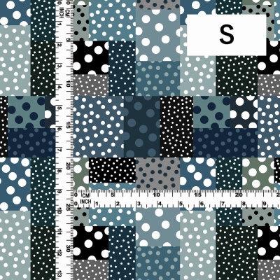 Flamenco Fabric / Dots & Patchwork Style / JKF-195-GYBL
