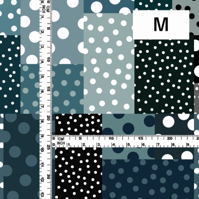 Flamenco Fabric / Dots & Patchwork Style / JKF-195-GYBL