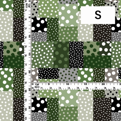 Flamenco Fabric / Dots & Patchwork Style / JKF-195-GYGR