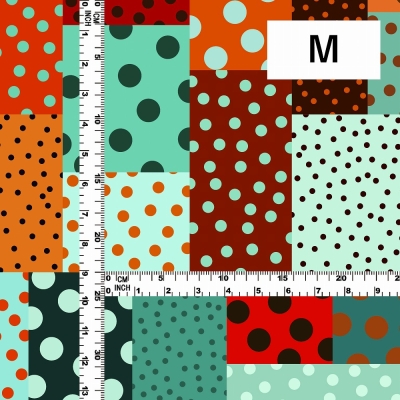 Flamenco Fabric / Dots & Patchwork Style / JKF-195-ORTBL