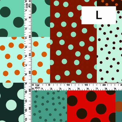Flamenco Fabric / Dots & Patchwork Style / JKF-195-ORTBL