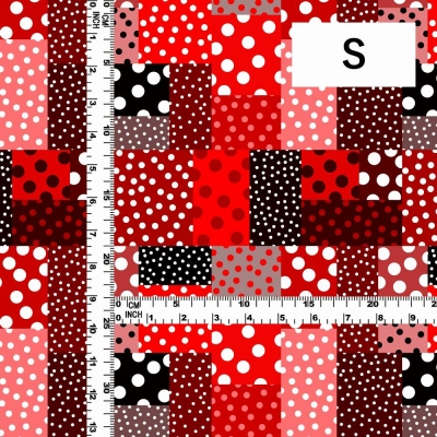 Flamenco Fabric / Dots & Patchwork Style / JKF-195-RD