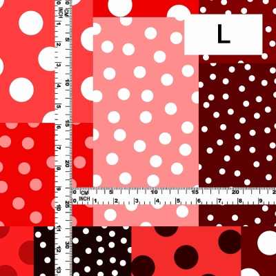 Flamenco Fabric / Dots & Patchwork Style / JKF-195-RD