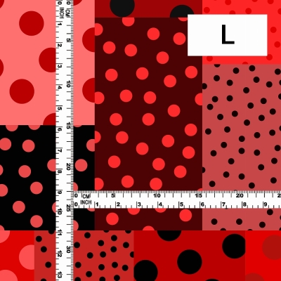 Flamenco Fabric / Dots & Patchwork Style / JKF-195-RDBK