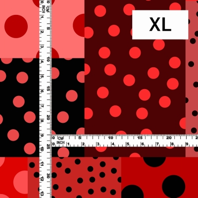 Flamenco Fabric / Dots & Patchwork Style / JKF-195-RDBK