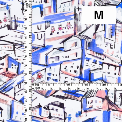Flamenco Fabric / Townscape Pattern / JKF-197-BL