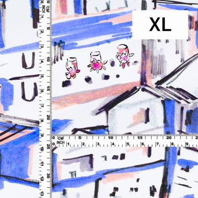 Flamenco Fabric / Townscape Pattern / JKF-197-BL