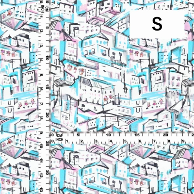 Flamenco Fabric / Townscape Pattern / JKF-197-LBL