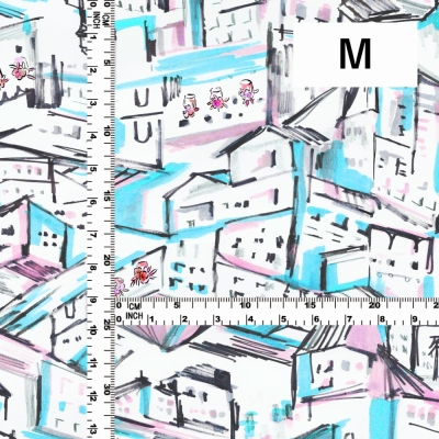 Flamenco Fabric / Townscape Pattern / JKF-197-LBL