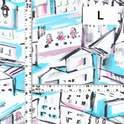 Flamenco Fabric / Townscape Pattern / JKF-197-LBL