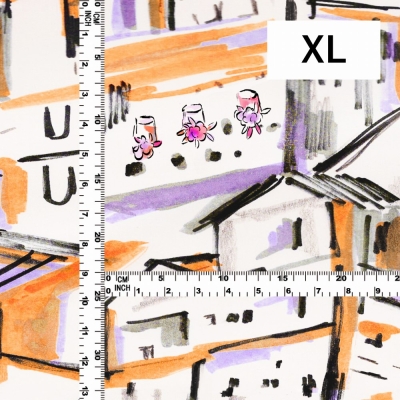 Flamenco Fabric / Townscape Pattern / JKF-197-OR