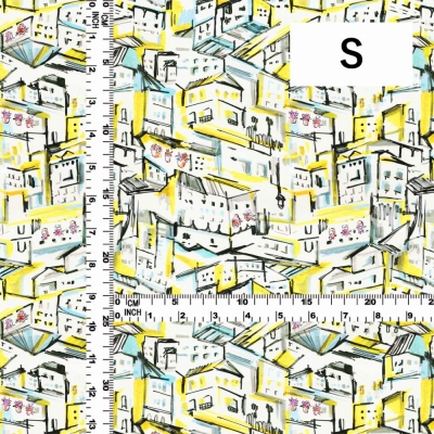 Flamenco Fabric / Townscape Pattern / JKF-197-YE
