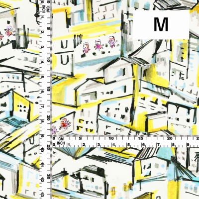 Flamenco Fabric / Townscape Pattern / JKF-197-YE