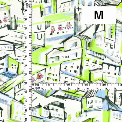 Flamenco Fabric / Townscape Pattern / JKF-197-YEGR