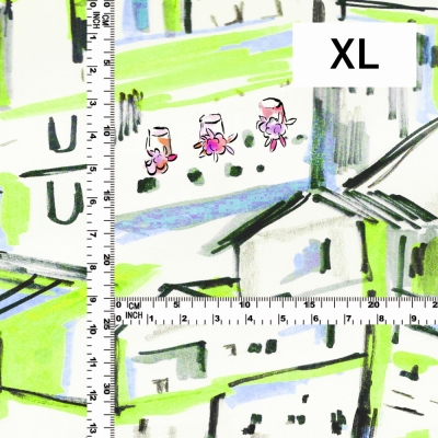Flamenco Fabric / Townscape Pattern / JKF-197-YEGR