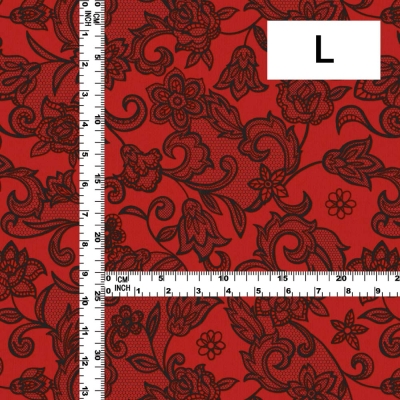 Flamenco Fabric / Lace Print / JKF-700-RDBK