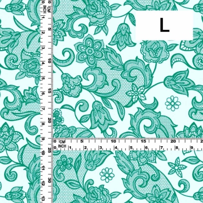 Flamenco Fabric / Lace Print / JKF-700-WHTBL