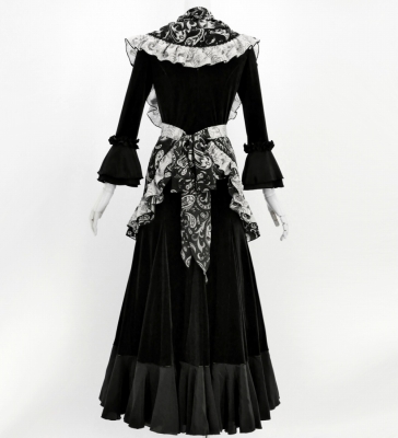 Flamenco Apron and Shawl Set / Paisley / Black / JPA-10