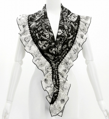 Flamenco Apron and Shawl Set / Paisley / Black / JPA-10