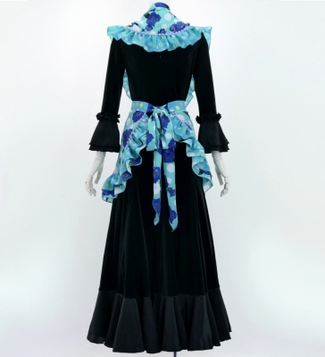 Flamenco Apron and Shawl Set / Roses & Dots / Light Blue / JPA-12
