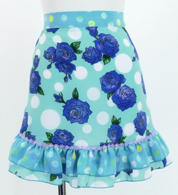 Flamenco Apron and Shawl Set / Roses & Dots / Light Blue / JPA-12