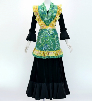 Flamenco Apron and Shawl Set / Butterfly Paisley / Green / JPA-13